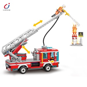 Chengji kleines Spielzeug Feuerwehr auto Feuerwehr serie Wolken leiter Rettungs fahrzeug Spielzeug Stadt Feuerwehr auto Kampf Bausteine gesetzt - Product Image 3