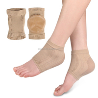 Chaussettes hydratantes à bout ouvert, manchon de compression pour cheville, pour pieds secs et gercés, manchon de soutien de la cheville, protège-talon, chaussettes en gel