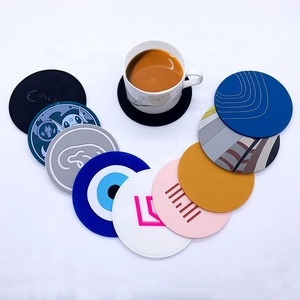 <b>Silicone</b> Rubber Coaster Reusable Heat Resistant Non Slip Durable Embossed Personalized Manufacturer OEM ODM Molding Custom Logo - Product Image 1