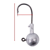 4x Jig Head Timbal Tanpa Cat untuk Memancing di Laut 3.5g-20g Bentuk Bola Bulat dengan Kerah Berduri