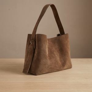 Bolsos de Mano de Cuero Genuino Ecológicos BS INTERNATIONAL para Mujer, Color Marrón Oscuro, Casuales, para Uso Diario, Unisex, con Parte Superior Abierta, Dos Asas, Duraderos - Product Image 6