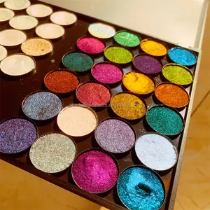 Nhãn hiệu riêng làm cho logo của riêng bạn tắc kè hoa sắc tố tùy chỉnh chrome sắc tố pastel Duo Chrome ngăn xếp multichrome ép <span class=keywords><strong>eyshadow</strong></span> - Product Image 1