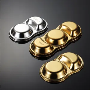 Titanium Stainless Steel Sauce Dishes Metal Sauce Plates Sushi Tray Restaurant Hotel