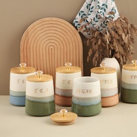 Ensemble de pots hermétiques en céramique de luxe nordique, bocaux de rangement pour la cuisine, récipients à thé et café, organisateur de maison haut de gamme