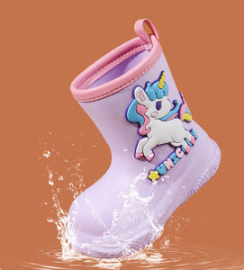 Filles 2-6 ans enfants bébé dessin animé EVA vêtements d'extérieur imperméable antidérapant fond souple court baril bottes <span class=keywords><strong>de</strong></span> <span class=keywords><strong>pluie</strong></span> - Product Image 3