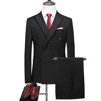 Costume de smoking de luxe pour homme, coupe ajustée, croisé, 2 pièces, idéal pour marié, affaires et mariage