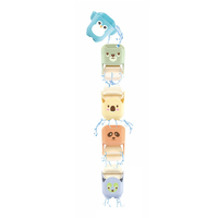 5pcs ABS plastique paille de blé et animal ventouse ensemble pour plage salle de bain et intérieur jouer pour bébés