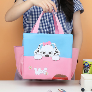 Cartoon Color Block <b>Childrens</b> Lunch <b>Bag</b> Large Capacity Insulated Portable For Outdoor <b>Travel</b> Office Use - Product Image 3