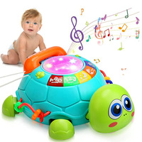 Juguete Educativo Multifuncional de Plástico para Bebés, Teléfono de Juguete con Nuevo Diseño de Piano, Tortuga Musical con Funciones de Inducción para Gatear