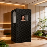 Sauna vapeur électrique portable moderne pour la maison, tente de sauna pour tout le corps, générateur de vapeur 220V, chaises pliables pour hôtel