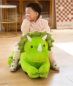 Hot Selling Green Triangle Dragon Baby Walker Plush <b>Sliding</b> Horse Plush Toy for 1-2 Years Old - Product Image 3