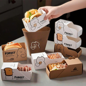 Hot bán tùy chỉnh in Takeaway để đi pho mát Giấy hộp bánh sandwich Hàn Quốc thả bao bì - Product Image 2