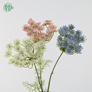 Vente en gros usine – Fleur artificielle Orlaya Grandiflora (Queen <span class=keywords><strong>Anne</strong></span>'s Lace) à 3 têtes, 69 cm, à tige courte, pour mariage et décoration intérieure - Product Image 3