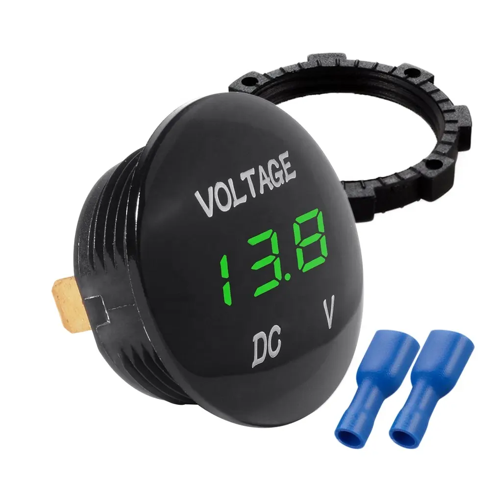 Voltmètre portable 12/24V étanche à affichage numérique LED, compteur de tension