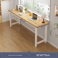 Bureau d'étudiant commercial moderne en bois, mural, double, design simple, mobilier de bureau, pour bureau à domicile, chambre de location, petit appartement
