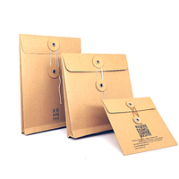 Penutup tombol A4 C6 A5 Folder amplop kertas File diskon besar dasi tali Kraft grosir amplop dompet hitam logo kustom