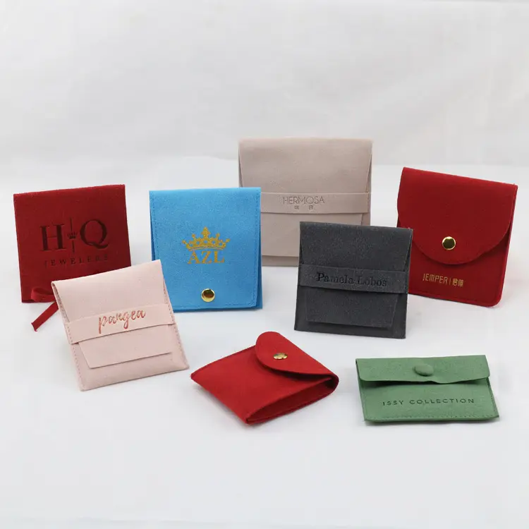 Kleurrijke Faux Suede Sieraden Bag Custom Logo Fluwelen Verpakking & Display