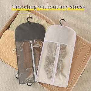 <span class=keywords><strong>Sac</strong></span> de <span class=keywords><strong>Rangement</strong></span> pour Perruques Anti-Poussière Réutilisable avec Fermeture Éclair pour Accessoires Capillaires - Product Image 5