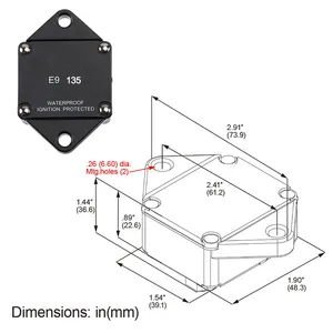 E94 Disyuntor E94 Montaje en panel T1 Reinicio automático para camión automotriz marino