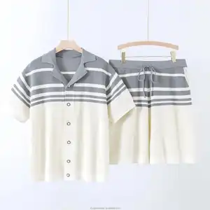 Custom Fashion Casual Women's Knit Cardigan with Shorts Breathable Cotton Knitwear