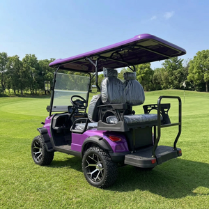 Carrito de Golf Eléctrico de Alta Calidad con Diseño <span class=keywords><strong>para</strong></span> Todo Clima, Funcionamiento Silencioso, Neumáticos Todoterreno de Color Morado Claro, <span class=keywords><strong>para</strong></span> Campos de Golf y Complejos Turísticos - Product Image 2
