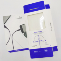 Boîte d'emballage de produits électroniques personnalisés câble de données USB découvrir revêtement UV gaufrage éponge type dossier vitrine