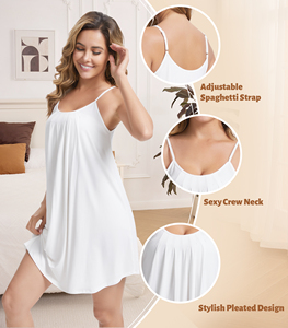 Women's Sleeveless Nightdress RTS Stock Clearance Bamboo <b>Sleep</b> Dress Women Pajamas Wholesale Ready Stock Clearance Nightgown - Product Image 4