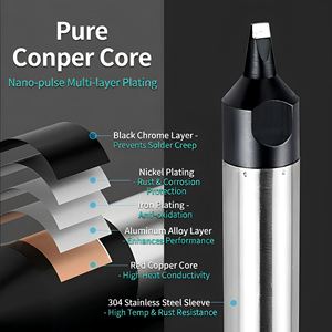 Pointe de fer à souder DV1 DV2 de type D, pointe de précision pour machine à souder robotisée, 230G, plaquée nano-pulsée, en cuivre sans oxygène, pour soudure longue portée - Product Image 4