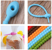 Bridas flexibles de silicona de colores de 8,5 pulgadas, bridas reutilizables para cables, con autosujeción, organizador de almacenamiento, con cremallera