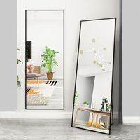 Miroir sur pied décoratif élégant Herschel contemporain en alliage d'aluminium pleine longueur, options personnalisables, taille 170x50cm