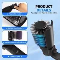 Brosse de nettoyage électrique pour barbecue, brosse motorisée à couple élevé, gants de protection, étanche, rechargeable, barbecue sécurisé