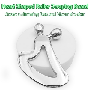 Logo personnalisé métal visage anti-âge Gua Sha outil marque privée en alliage de <span class=keywords><strong>zinc</strong></span> en forme de coeur visage peau serrer corps produit Guasha - Product Image 2