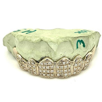 Grillz personnalisés en argent S925 plaqué or rose, incrustés de Moissanite VVS taille brillant rond, style Hip Hop, unisexe