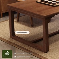 Table à thé en bois massif de noyer noir, support pour théière, meuble compact pour la maison, idéal pour la salle de thé, le bureau, le balcon, le salon