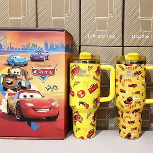 New Wholesale 40oz Luxury Cute Print Stainless Steel Insulated Tumbler Portable Camping Travel Thermal Cup with Handle - Product Image 5