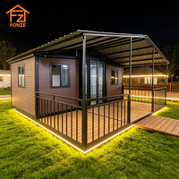 Villa préfabriquée de luxe extensible à double aile de 20 pieds ou 40 pieds avec salle de bain complète pour le camping