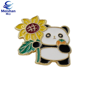 Meishan Distintivo in Smalto con Panda Cartone Animato Kawaii che Tiene un <span class=keywords><strong>Girasole</strong></span> in Fiore, Accessorio Regalo con Animali e Piante Carini, Oggetto da Collezione - Product Image 2