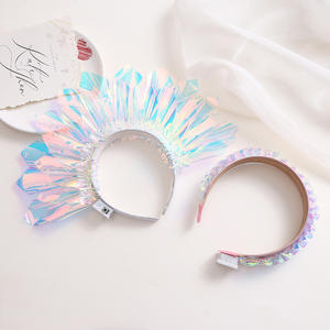 Corona brillante, diadema <span class=keywords><strong>con</strong></span> luz para cantantes, diadema láser LED, tocado intermitente, corona luminosa, club nocturno, Cosplay, tocados de fiesta - Product Image 2