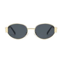 Lunettes de soleil ovales pour femmes, lunettes de soleil tendance en métal, lunettes de soleil de créateur pour femmes