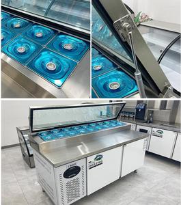 Thương Mại Rãnh Bánh <span class=keywords><strong>Pizza</strong></span> Spreader Salad Bảng Trái Cây Tủ Lạnh Hiển Thị Tủ Bánh <span class=keywords><strong>Pizza</strong></span> Làm Hoạt Động Bảng Với Tủ Lạnh - Product Image 6