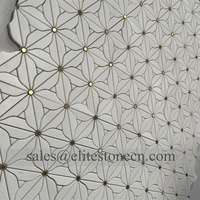 Prix le plus bas, joli motif floral, mosaïque de sol, salle, jet d'eau, mosaïque de marbre, carrelage d'intérieur