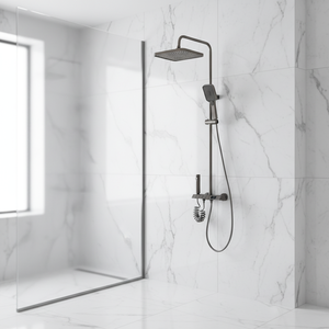 Douche murale moderne pressurisée en cuivre coloré avec inverseur pour eau froide et chaude OT-012, design de qualité supérieure - Product Image 5