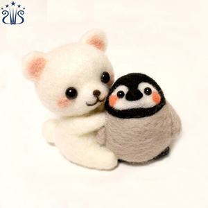 NO.79 DIY Spielzeug Nette Katze & Pinguin Geschenk Wolle DIY Filz nadel Hand craft Kits - Product Image 3