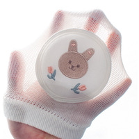Protecteurs de coude de genou en maille brodée bébés été coton mince ramper apprentissage escalade résistant aux chutes ours mince aspirateur Logo