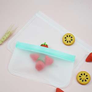 Eco Friendly Zipper Leakproof Freezer Bag Sandwich Snacks Storage Bags Washable Reusable PEVA Fruit Food Xs Offset Printing