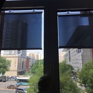 Balcony Suction Cup Sunshade Curtain Retractable Roller Blind UV Blocking For Home Office Windows Exterior Installation - Product Image 3