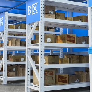 Metal 4 Tier Shelves Storage Racks 200KG Boltless <strong>Racking</strong> Shelf for Industry Warehouse Garage - Product Image 4