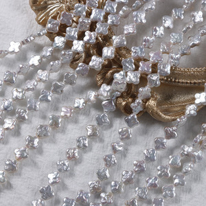 Perles d'eau douce naturelles de 7-8 mm, petit trèfle à quatre feuilles, profil baroque, perles profilées, accessoires de bijoux DIY - Product Image 3