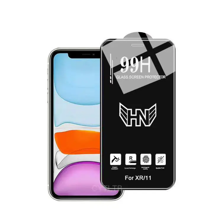 99H Protecteur D'écran Complet Housse De Téléphone Portable En Verre Trempé Pour iPhone 13 12 11 Pro Max XR X XS 6 6S Plus Samsung A22 A42 A52 A02S