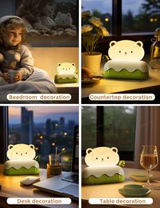 LOHAS RVB LED Veilleuse en forme d'ours <span class=keywords><strong>Kawaii</strong></span> avec fonction de changement de couleur Mini lampe rechargeable USB de type C pour chambre d'enfant - Product Image 5